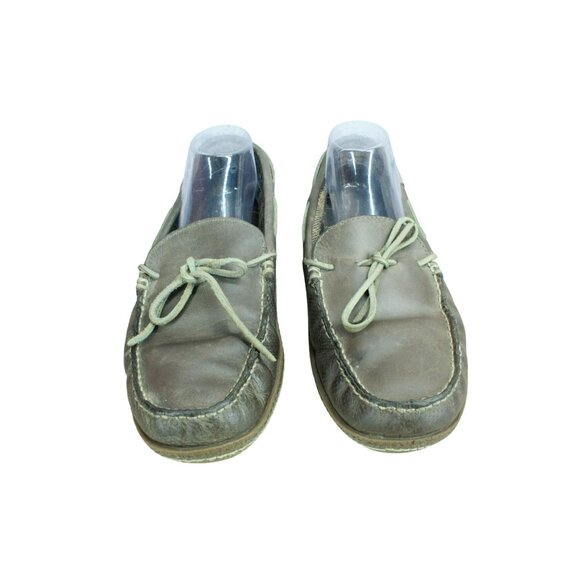 LL Bean Flannel Lined Moccasin Slippers Brown Leather Handsewn Size 11 M - Picture 5 of 9